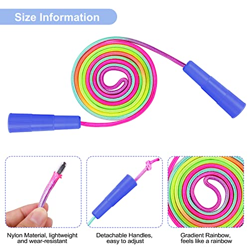 24 Packs Rainbow Jump Rope Set 7.2 Feet Adjustable Nylon Skipping Ropes Jumping Ropes for Outdoor Activity Party Favors School Games - view 3