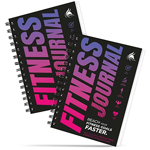 Fitness Journal Bundle, Workout Log Planner 2 Pink & Dark Purple