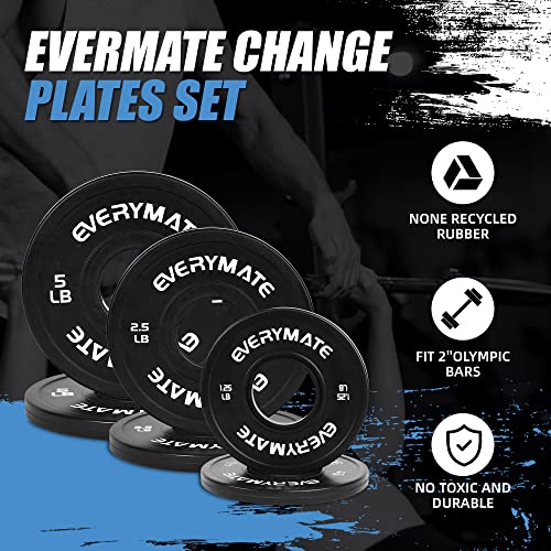 Change Weight Plates 1.25LB 2.5LB 5LB Set Fractional Olympic Bumper Plates for Cross Training Steel Insert Strength Training - view 3