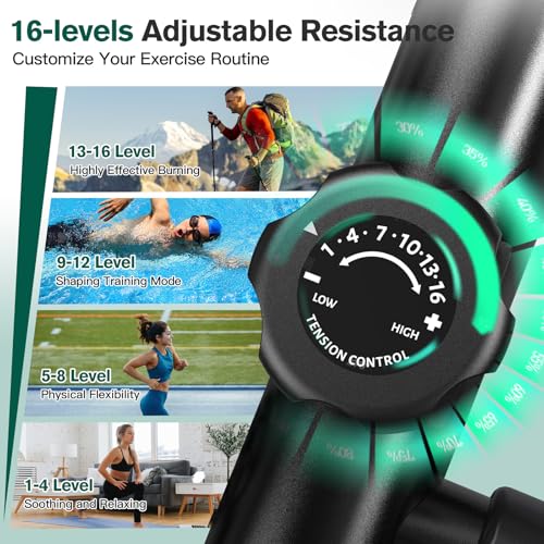 Elliptical Machine, Elliptical Exercise Machine with 16-Level Resistance&Quiet Magnetic Driving System, Elliptical Machine for Home with LCD Monitor,15-17IN Stride,350LB Capacity - view 5