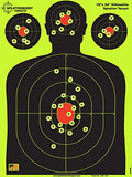 18 x 24 inch - Silhouette Splatter Target - Easily See Your Shots Burst Bright Fluorescent Yellow Upon Impact - Made in USA