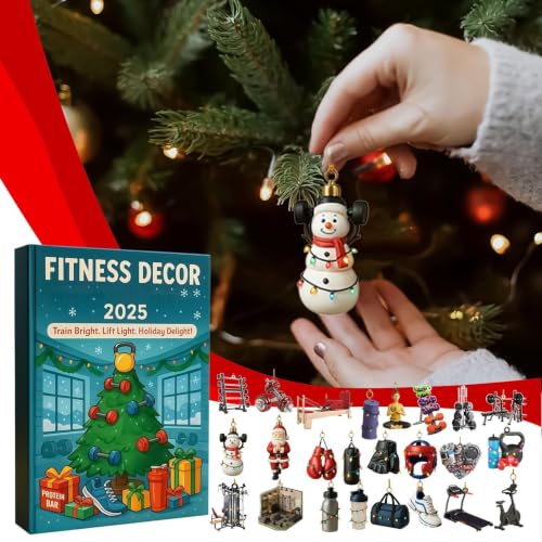 24 Days Christmas Decorations 2025 Christmas Fitness Gear Ornaments Advent - view 4
