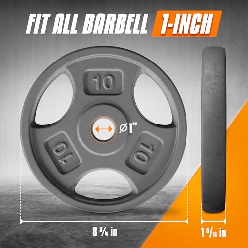 1 Inch Grip Weight Plates, Cast Iron Strength Training - view 2