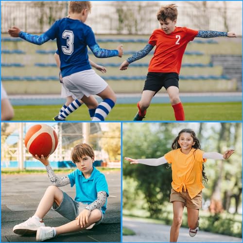 10 Pairs Arm Sleeves for Kids Youth Basketball Football Baseball UV Sun Protection Sports Compression Arm Cover - view 5