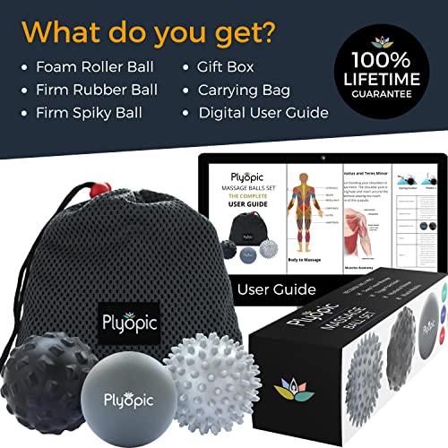 . Massage Ball Set – for Deep Tissue Muscle Massage, Myofascial Release, Trigger Points, Mobility, Plantar Fasciitis - Eliminate Muscle Tension & Tightness in Your Back Neck Foot - view 2