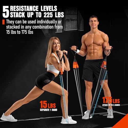 Resistance Bands with Handles, 175lb Exercise Bands for Working Out - view 5