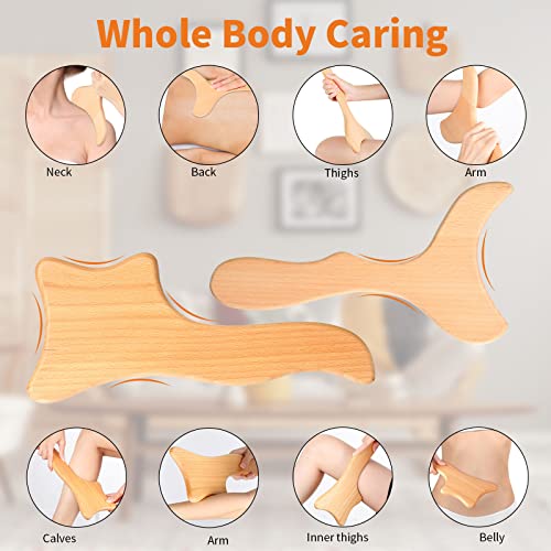 10 Pieces Wood Massage Tools Wooden Maderoterapia Kit Therapy Tools Massage Roller Lymphatic Drainage Health Care for Neck Leg Back Arm Body Muscle Pain Relief - view 3