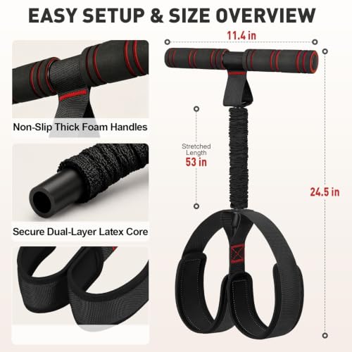 Upgraded Pedal Resistance Band with Handles for Women, Core & Abs Workout - view 6
