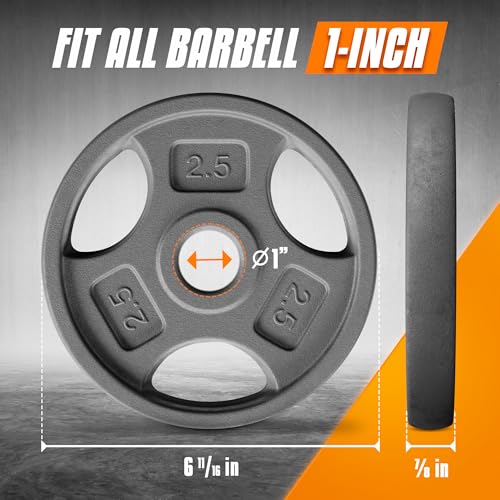 1 Inch Grip Weight Plates, Cast Iron Strength Training - view 2