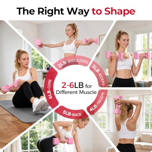 DB3 5-in-1 Adjustable Dumbbell Set, 6LB/10LB Pair Adjustable Weights for Women at Home, Dual Locking Stable Hand Weights with TPU Soft Handle, Home Gym, Rehab, Pilates, Yoga, Strength Training - view 4