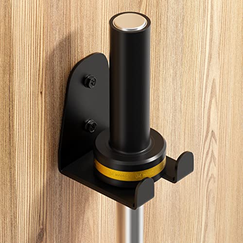 Olympic Barbell Hanger,Garage Gym Bar Wall Rack,Vertical Barbell Mount Rack,Black Powder Coated,Space Saving Commercial or Home Gym Accessory,Holds Under 33mm Bar Size - view 3