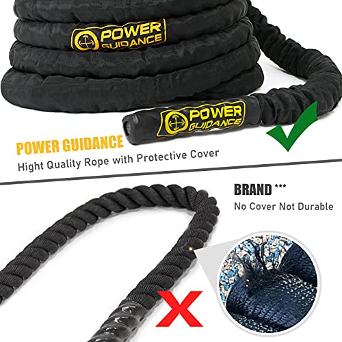 Battle Rope, 1.5/2 Inch Diameter Poly Dacron 30, 40, 50Ft Length Exercise Equipment for Home Gym & Outdoor Workout, Battle Rope Anchor Included… - view 2