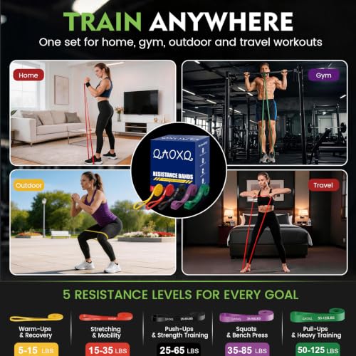 Resistance Bands Set, Workout & Pull Up Assistance Bands for Home Gym - view 5