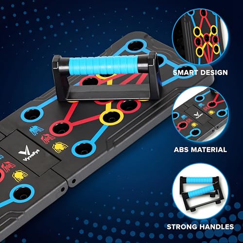 Foldable Push Up Board - Home Workout Equipment with Color-Coded System - Multi-Functional Push-Up Stands for Strength Training, Chest, Arms & Core - Portable Gym for Men & Women - view 3