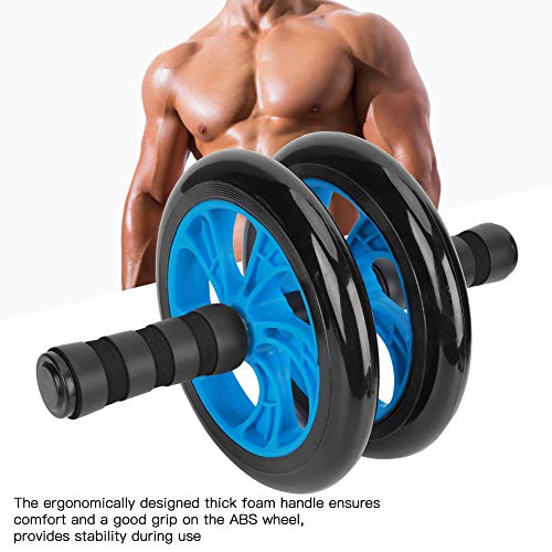 Fitness Roller Abdominal Exerciser with Pull Strap, Ergonomic Foam Handle Core Workout Equipment, Thickened Steel Pipe and PU Wheel for Home Gym Travel Use - view 5
