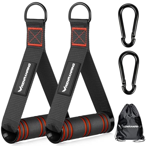 Gym Exercise Handles, Replacement Handle Attachments for Cable Machine Pulleys, Resistance Band and Strength Trainer, Pull Down Workout Accessories, Home Gym Add On Equipment