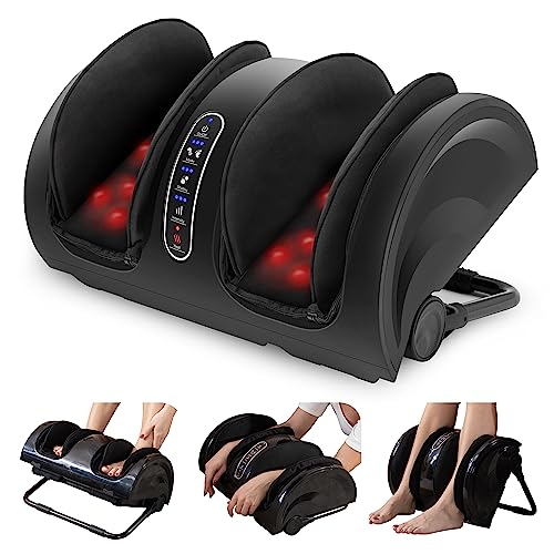 Shiatsu Foot Massager Machine with Heat, 3 Modes Calf Massager