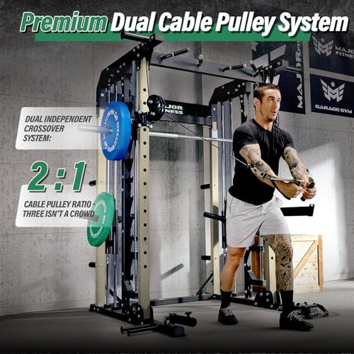 B52 Machine Home Gym with Power Rack, Cable Crossover, Dual Pulley System, Landmine, and Multi-Grip Pull-Up Bar – Heavy-Duty Fitness Equipment for Strength Training and Full-Body Workouts - view 3