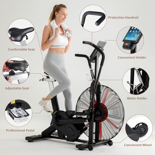 Fan Exercise Bike Upright AirBike Indoor Stationary Bicycle - view 2