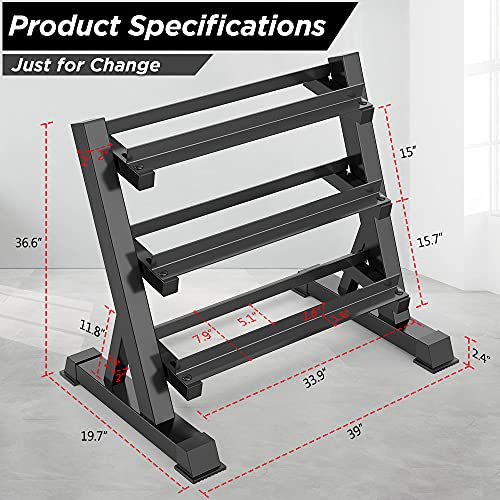 3 Tier Heavy Duty Dumbbell Rack Home Gym Weight Rack Dumbbell Storage Stand Holder, Latest Model(Rack Only) - view 2
