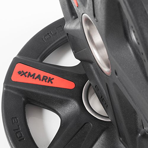 TEXAS STAR Olympic Weight Plates Set, Rubber Coated Barbell Weights for Home Gym, Weightlifting & Strength Training - view 4