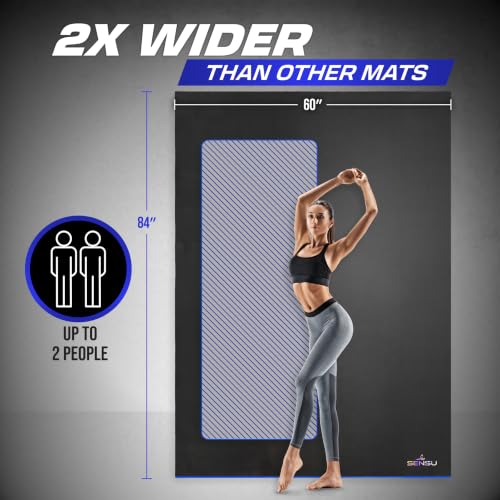 Large Exercise Mat – Extra Thick Non-Slip Workout Mat for Home Gym, Durable Shoe-Friendly Fitness Mat for Strength Training, Stretching, Cardio, and Balance Workouts (Multiple Sizes) - view 2