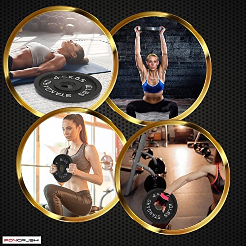 Cast Iron Olympic Weight Plates – Free Weights with 2-inch Hole & Anti-Rust Hammertone Finish - Ideal for Strength Training, Crossfit Equipment & Home Gym Set – Sold in Pairs - 2.5LB–45LB - view 5