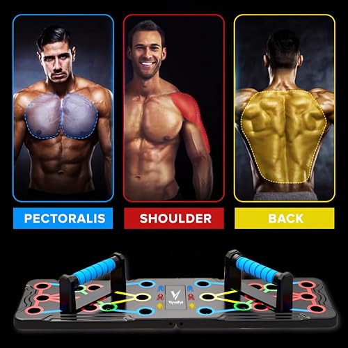 Foldable Push Up Board - Home Workout Equipment with Color-Coded System - Multi-Functional Push-Up Stands for Strength Training, Chest, Arms & Core - Portable Gym for Men & Women - view 2