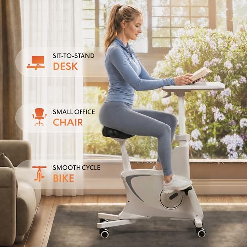 V9 Exercise Bike with 2D Desktop,8-Level Magnetic Friction - view 3