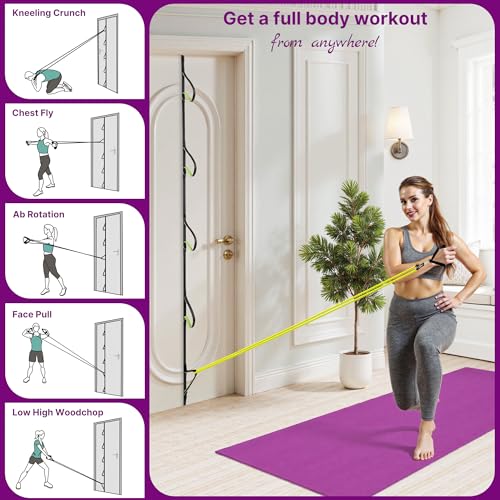 Door Anchor for Resistance Bands, Heavy Duty Padded Door Anchor System Door Hook, Must-Have Workout Exercise Bands Attachment Compatible for Loop Bands, Resistance Tube - view 6