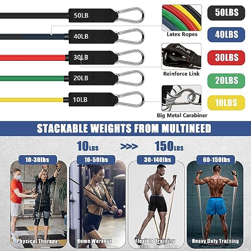 23Pcs Stackable Resistance Bands Set with Handles Up to 150 Lbs - view 2
