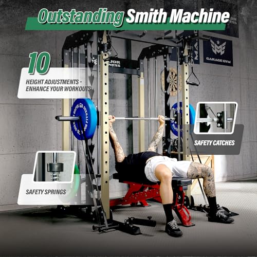 B52 Machine Home Gym with Power Rack, Cable Crossover, Dual Pulley System, Landmine, and Multi-Grip Pull-Up Bar – Heavy-Duty Fitness Equipment for Strength Training and Full-Body Workouts - view 4