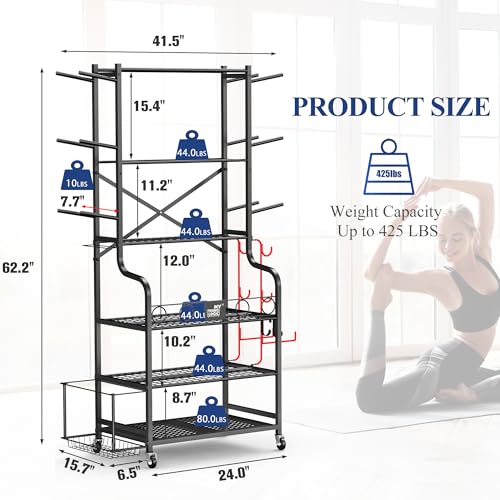 Home Gym Rack for Dumbbells, Yoga Mats and Workout Equipment - view 5