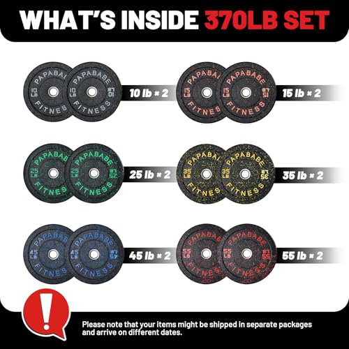 20-650lbs Bumper Plates 2" Weight Plates Barbell Weightlifting - view 2