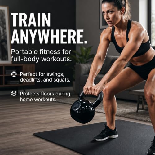 Vinyl Coated Kettlebell Weights | Solid Cast Iron Kettle Bells for Strength Training, Core Workouts & Cardio | Home Gym Exercise Equipment for Men & Women | 5 lbs to 70 lbs - view 2