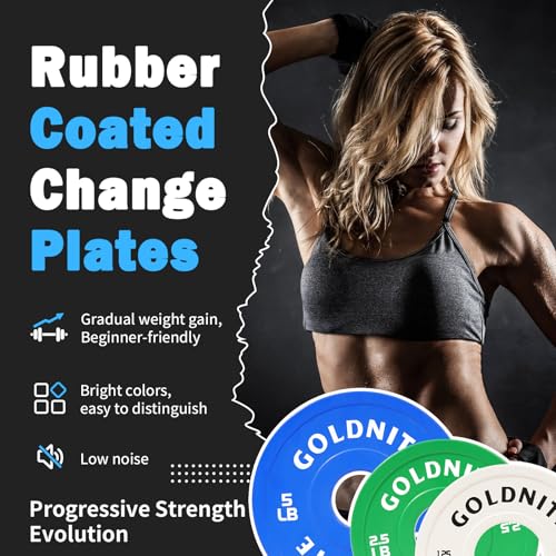 Change Plates Set 1.25LB 2.5LB 5LB Set Fractional Weight Plate Olympic Bumper Plates for Cross Training Steel Insert Strength Training Weight Plates - view 3