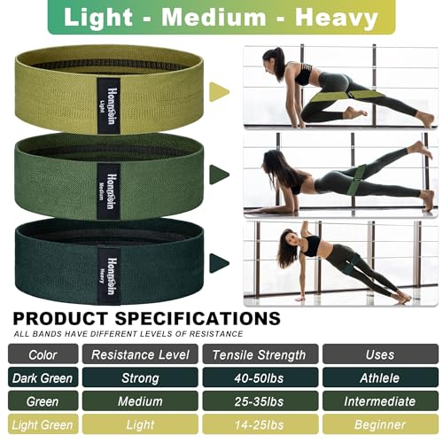 Resistance Bands for Working Out, 3 Levels Fabric Exercise Bands Set - view 2