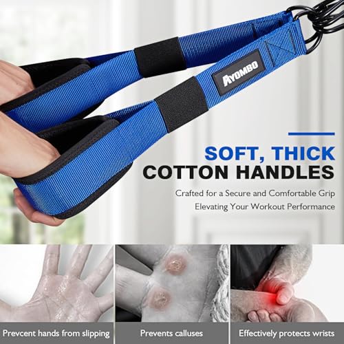 Home Gym Tricep Rope Workout Equipment, Heavy Resistance Bands with Handles, Door Anchor, Pull Down Attachment for Triceps, Biceps, Arms,Chest,Back Exercise, Best Replacement for Cable Machines - view 5
