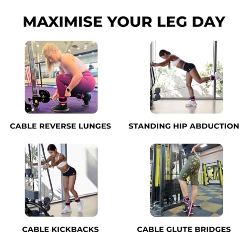 Adjustable Gym Ankle Straps for Cable Machines Women & Men, Glute Kickbacks - view 7