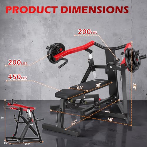 Chest Press Machine, 1250lbs Foldable Shoulder Home Gym Equipment - view 3