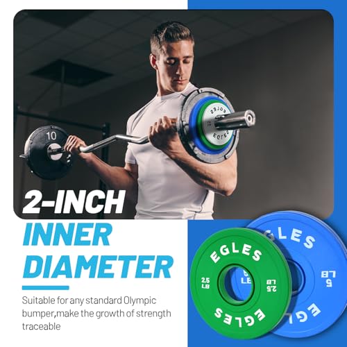 Change Plates Set 1.25LB, 2.5LB, 5LB - Rubber-Coated Weight Plates in Pairs, Olympic Bumper Plates, Color-Coded, IWF Standard, Fit 2-Inch Barbells Strength Training Weight Plates Gym & Fitness - view 5