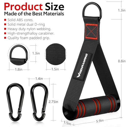 Gym Exercise Handles, Replacement Handle Attachments for Cable Machine Pulleys, Resistance Band and Strength Trainer, Pull Down Workout Accessories, Home Gym Add On Equipment - view 2