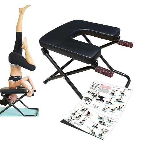 Longer+Wider+Bigger Yoga Headstand Bench Chair with Handles Headstand Handstand Inversion Workout Stretch - view 3