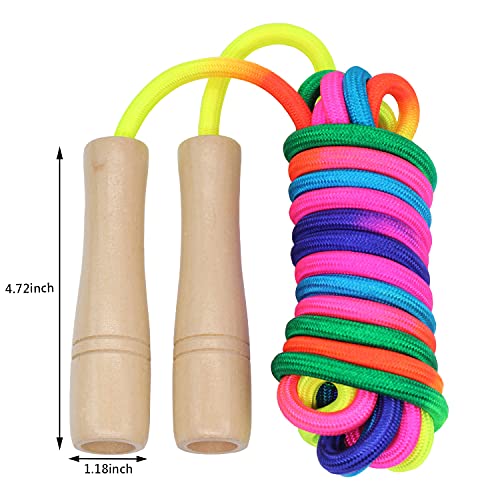 16 FT Long Jump Rope for Kids, Adjustable Double Dutch Skipping Rope with Wooden Handle, Multiplayer Team Jumping Rope for Outdoor Fun, School Sport, Party Game, Birthday Gift - view 5