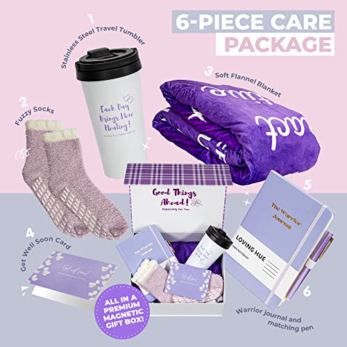 Chemo Care Package, Cancer Care Gifts for Women with Blanket, Socks, Journal, Tumbler (Purple) - view 2