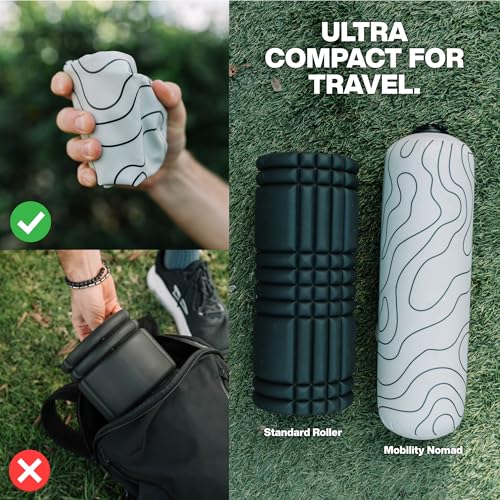 Inflatable Travel Foam Roller, 15 x 5 in, Topo Gray - view 2