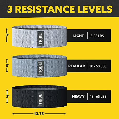 Fabric Resistance Bands for Working Out, 3-Pack for Legs and Glutes - view 2