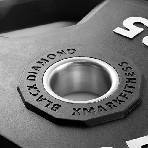 Black Diamond Olympic Weight Plates 2-Inch, Rubber Barbell Plates with Tri-Grip Handles for Home Gym Strength Training - view 3
