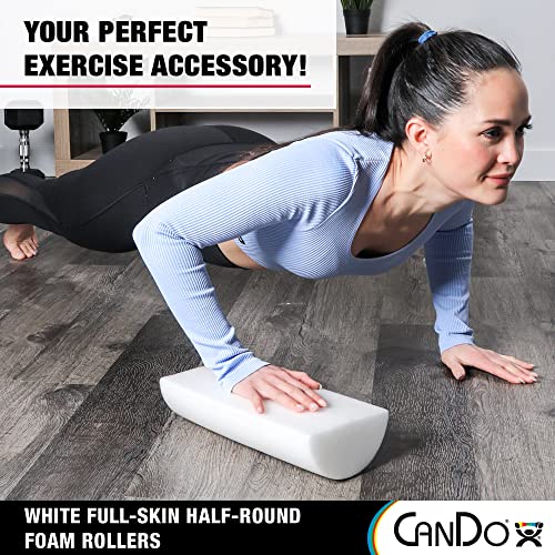 30-2341 Full-Skin PE Foam Roller For Muscle Restoration, Massage Therapy, Sport Recovery, And Physical Therapy. White, 6" x 12", Half-Round - view 3