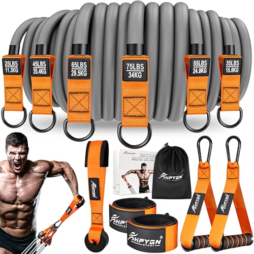 Heavy Resistance Bands, 300LBS Exercise Bands for Working Out, Fitness Bands with Handles, Workout Bands for Men, Weight Bands Set for Muscle Training, Strength, Slim, Yoga, Home Gym Equipment